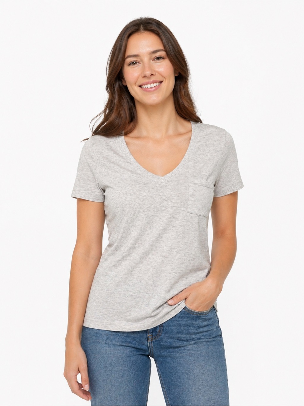 Banana Republic V-Neck Shirt Gray